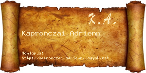 Kapronczai Adrienn névjegykártya