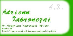 adrienn kapronczai business card